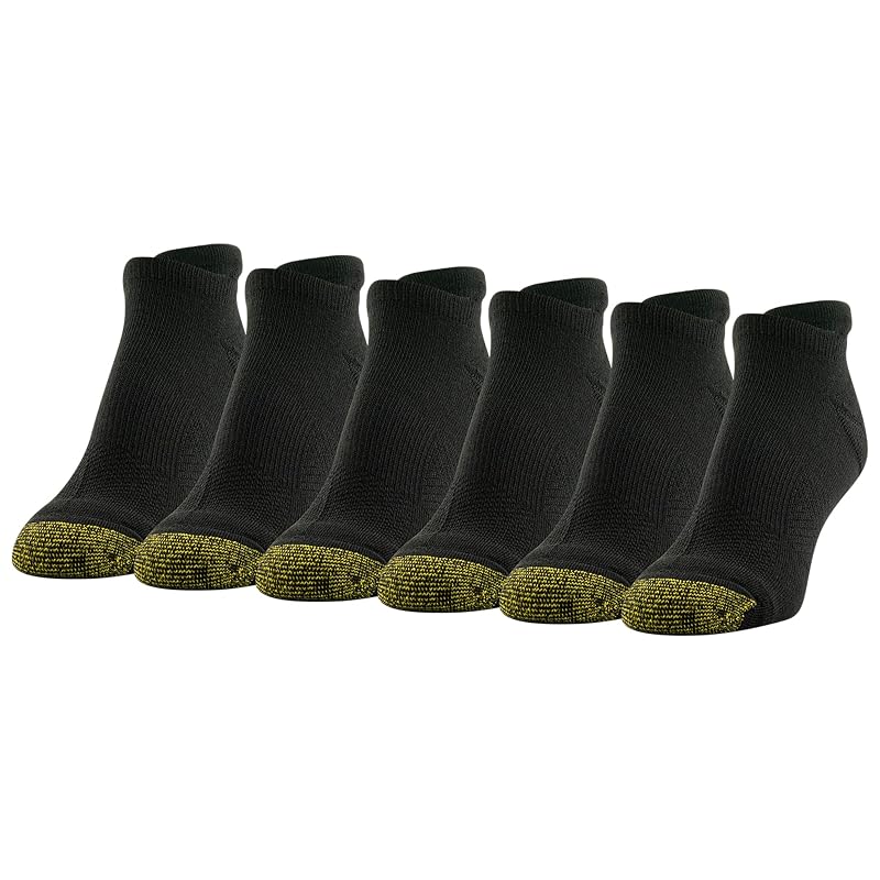 Goldtoe Vacay Cushion Tab Socks 6-Pair Pack - Black, Medium