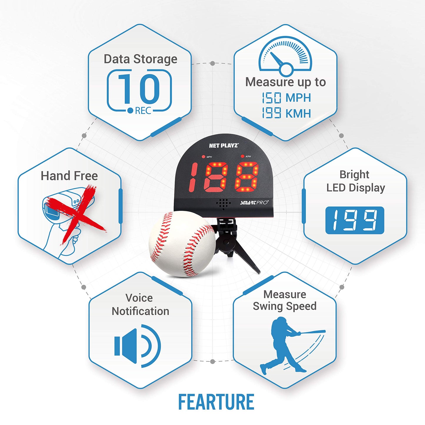 Baseball Radars, Speed Sensors Training Equipment (Hands-Free Radar Guns, Pitching Speed Guns | Baseball Gifts, High-Tech Gadget & Gear for Baseball Players