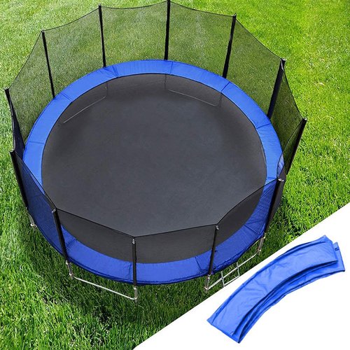 Trampoline Pad Replacement 8 Feet, Upgraded Waterproof Safety Spring Cover Round Frame Pad, No Hole for Pole
