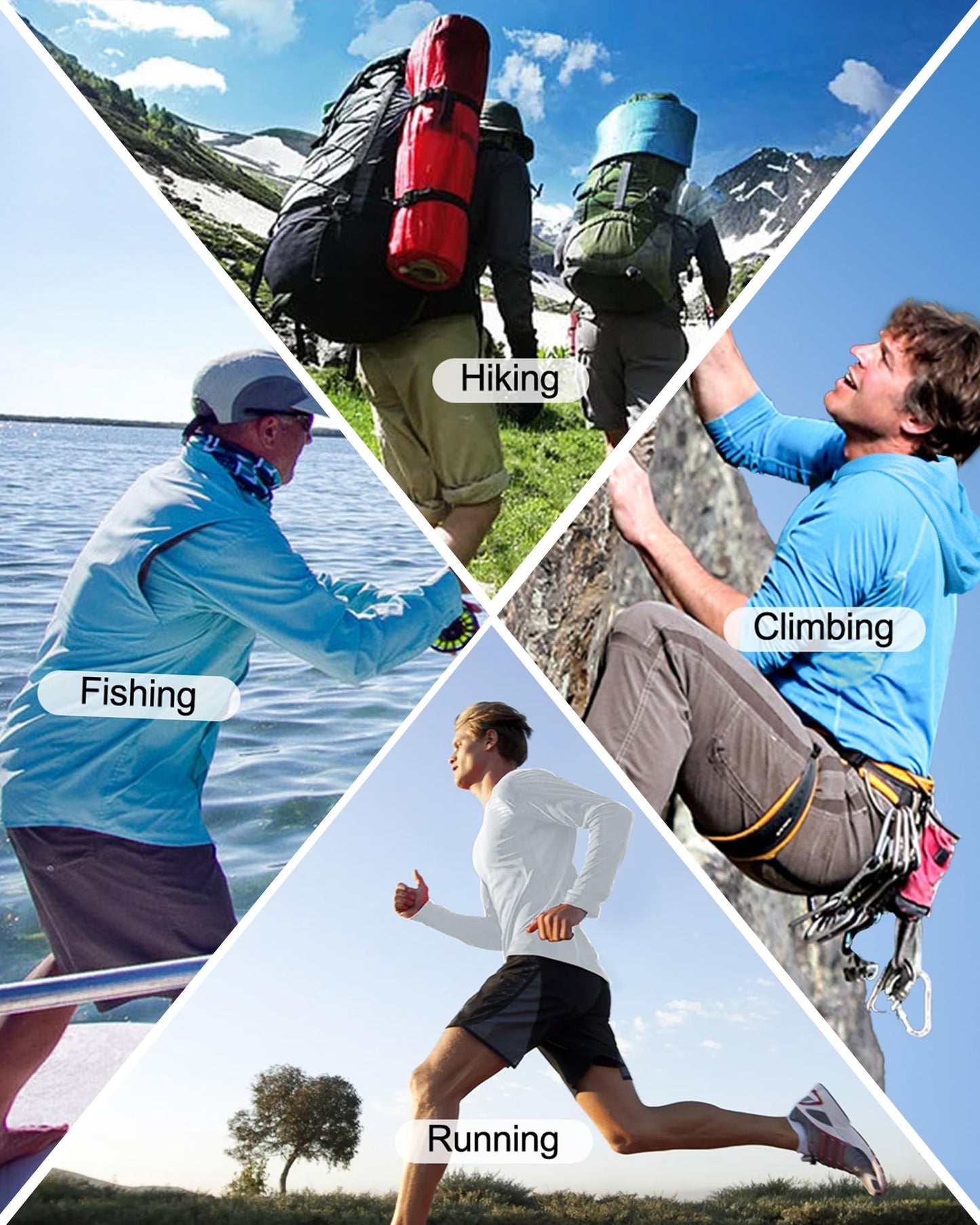 Roadbox Men's Sun Protection Long Sleeve Hoodie UPF 50+ Outdoor UV Fishing Shirts for Workout, Running, Fishing, Hiking (X-Large)