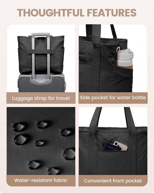 LOVEVOOK Tote Bag for Women,Lightweight Gym Tote Bag with Zipper,Work Tote with Laptop Pocket,Nurse Dance Yoga Bag for Travel