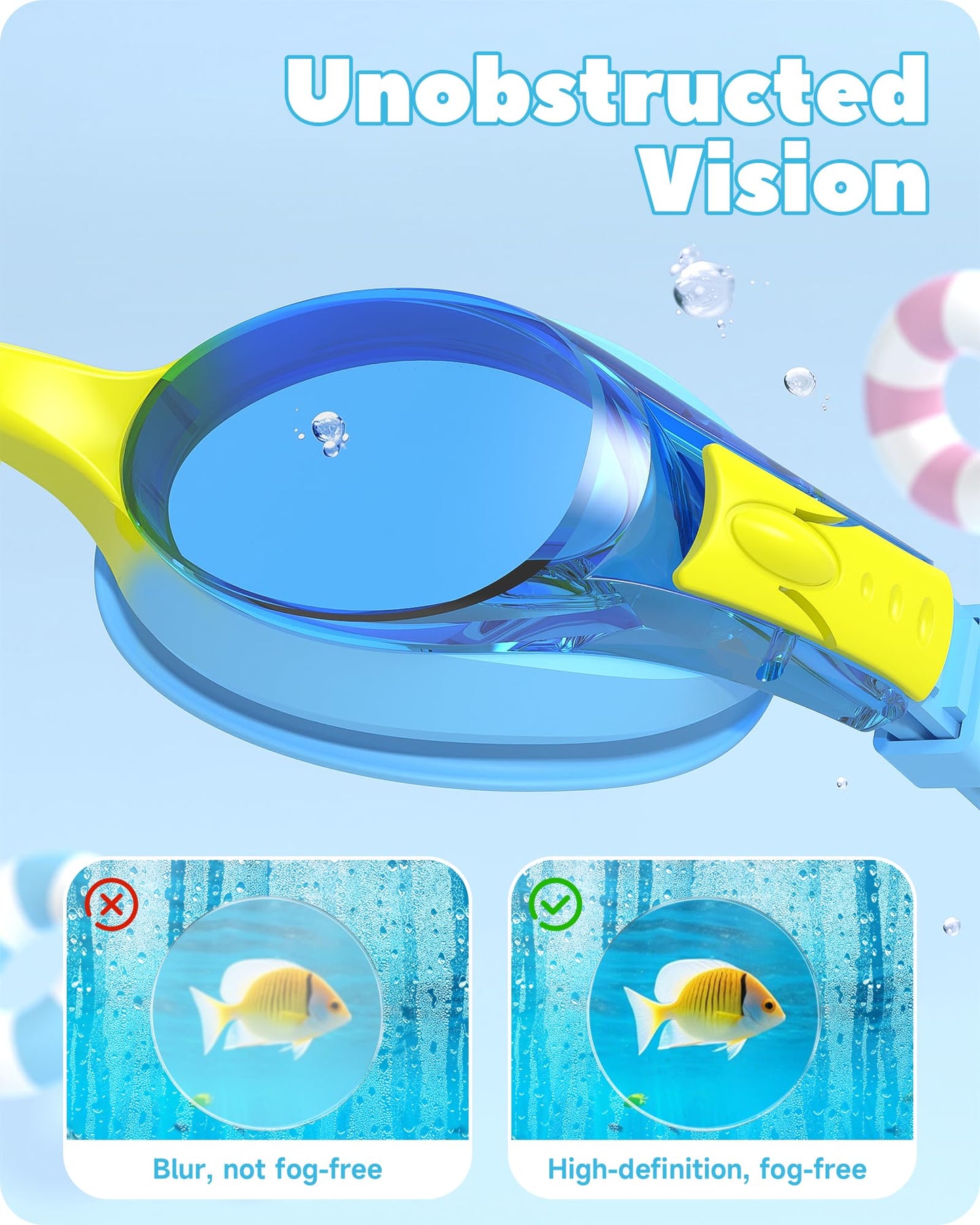 findway Kids Swim Goggles, Kids Swimming Goggles Anti-fog No Leaking Girls Boys for Age 3-12