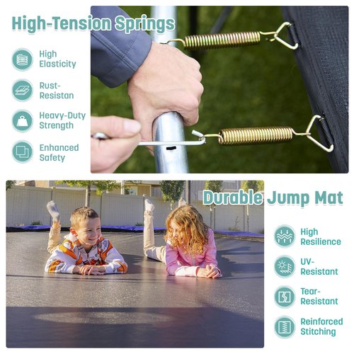 Skywalker Trampolines 9x15 FT Rectangle Trampoline with Safety Net, ASTM-Approved Outdoor Backyard Fun for Kids & Teens