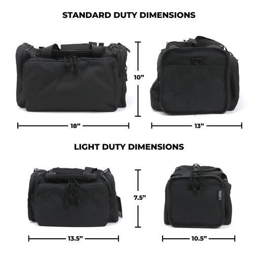 OSAGE RIVER Tactical Range Bag for Handguns and Hunting, Travel Duffel, 18 x 13 x 10 inches, Standard Duty, Black