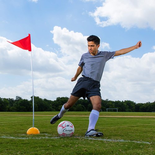 Champion Sports Indoor/Outdoor Spring Loaded Soccer Corner Flags Multi, 60"H X 1/2" Set Of 4