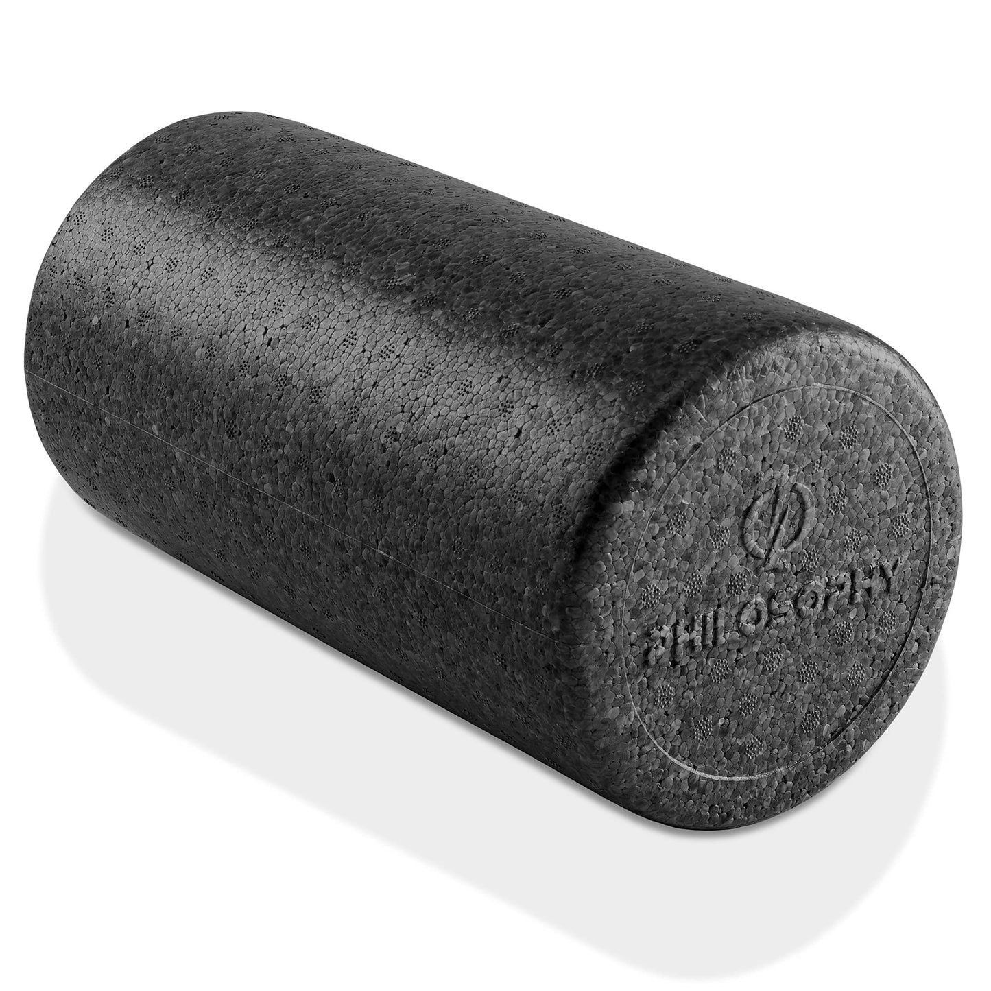 Philosophy Gym 24" High-Density Foam Roller for Exercise, Massage, Muscle Recovery - Round, Black