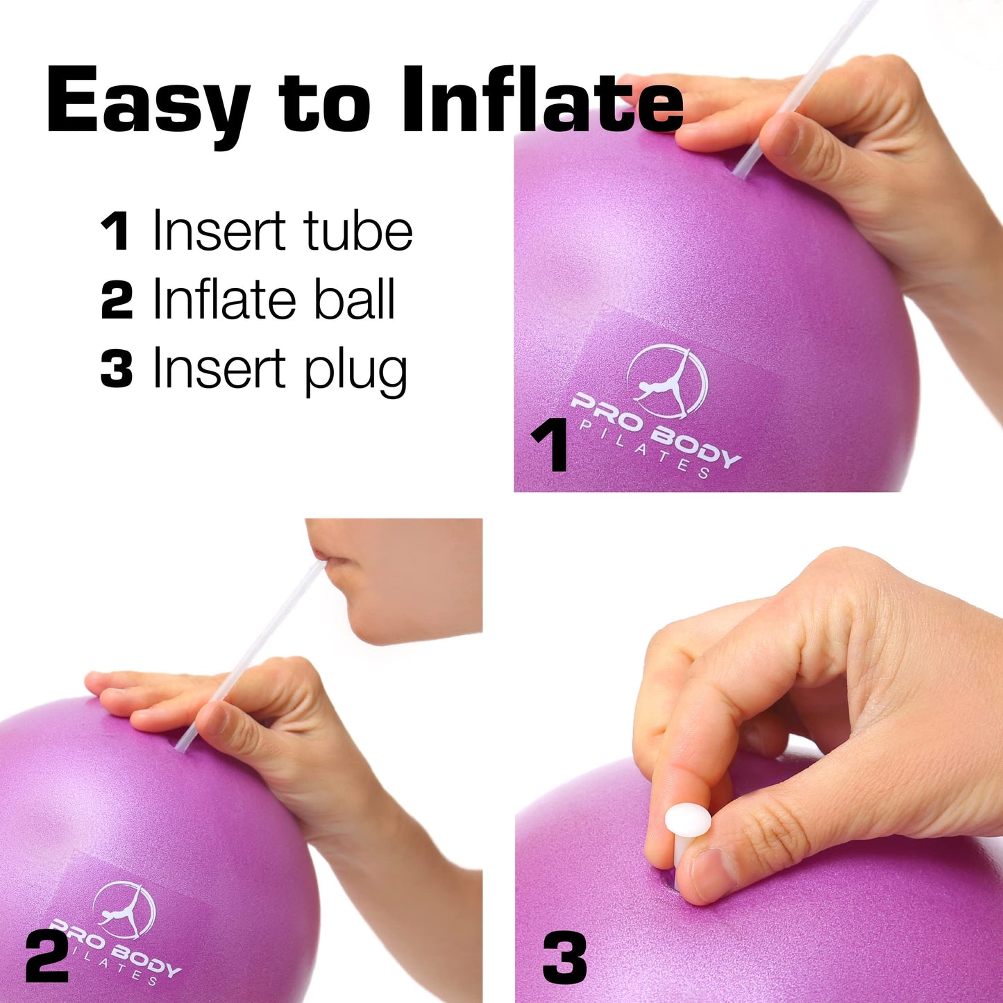 ProBody Pilates Ball, Exercise Balls Physical Therapy - 9 Inch Small Exercise Ball for Between Knees for Rehab, Barre, Core, Stability & Yoga, Physical Therapy Ball for Back Pain (Yellow)