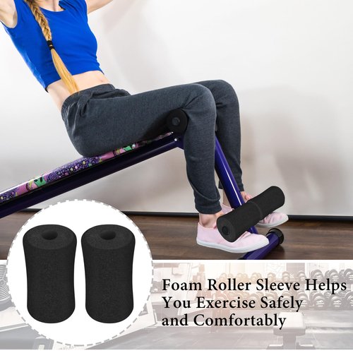 Foam Foot Pads Rollers,Gym Replacement Parts for Leg Pads Set- 4 Pcs Extension Weight Bench,Replacement Set of Rollers with Leg Extension for Weight Training Bench