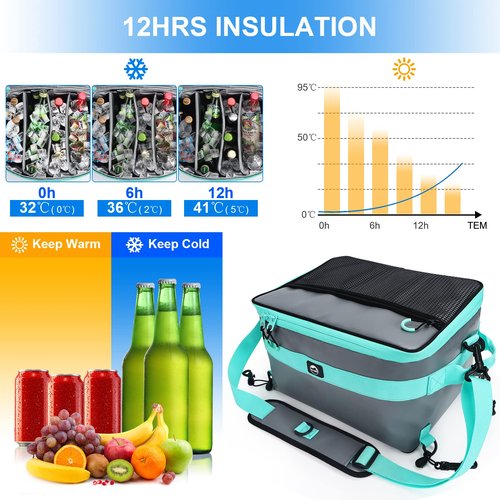 YVLEEN Waterproof Paddle Board Cooler Bag, 25L Capacity, Gray, PVC Material, Multi-Functional Design