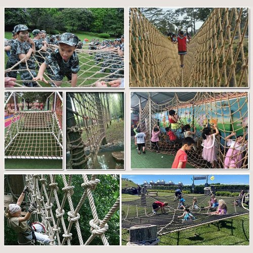 HSXMY Climbing Cargo Net for Adults and Kids Outdoor Heavy Duty Climbing Net Rope Ladder Playground Safety Net for Treehouse Accessories Stair Balcony Railing Protection Net,6.6x29.5ft