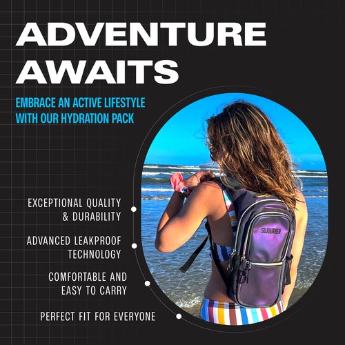 Sojourner Transparent Rave Hydration Pack - Hydration Backpack - Hydropack with 2L Bladder - Water Backpack for Festivals, Hiking, Running, Biking and More