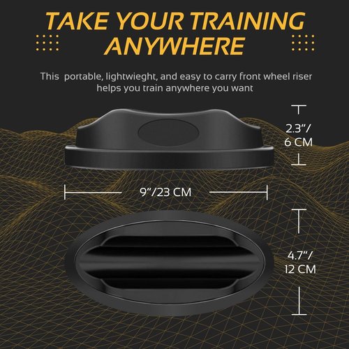 Flexzion Bike Trainer Front Wheel Block - Sturdy Molded Plastic Bicycle Stabilizing Leveling Block Support for Indoor Turbo Trainer Bike Stationary Resistance Training Exercises