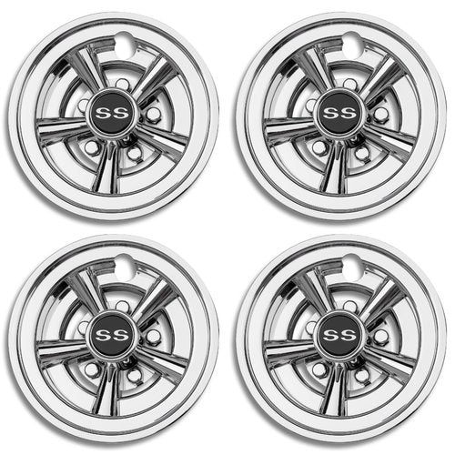 8 inch Golf Cart Hub Caps (Set of 4) - Rust-Proof SS Chrome Wheel Covers, Snap-On Design for Yamaha, EZ-GO, Club Car | Universal Fit & Weather-Resistant Accessories