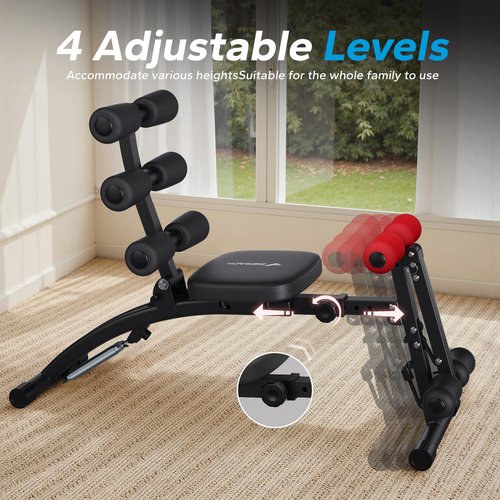 MERACH Ab Machine for Home Gym, Adjustable Ab Trainer Bench for Full Body Workout, Multi-Functional Sit Up Machine for Abdominal, Ab Exercise Chair with 300 LBS Weight Capacity for Women