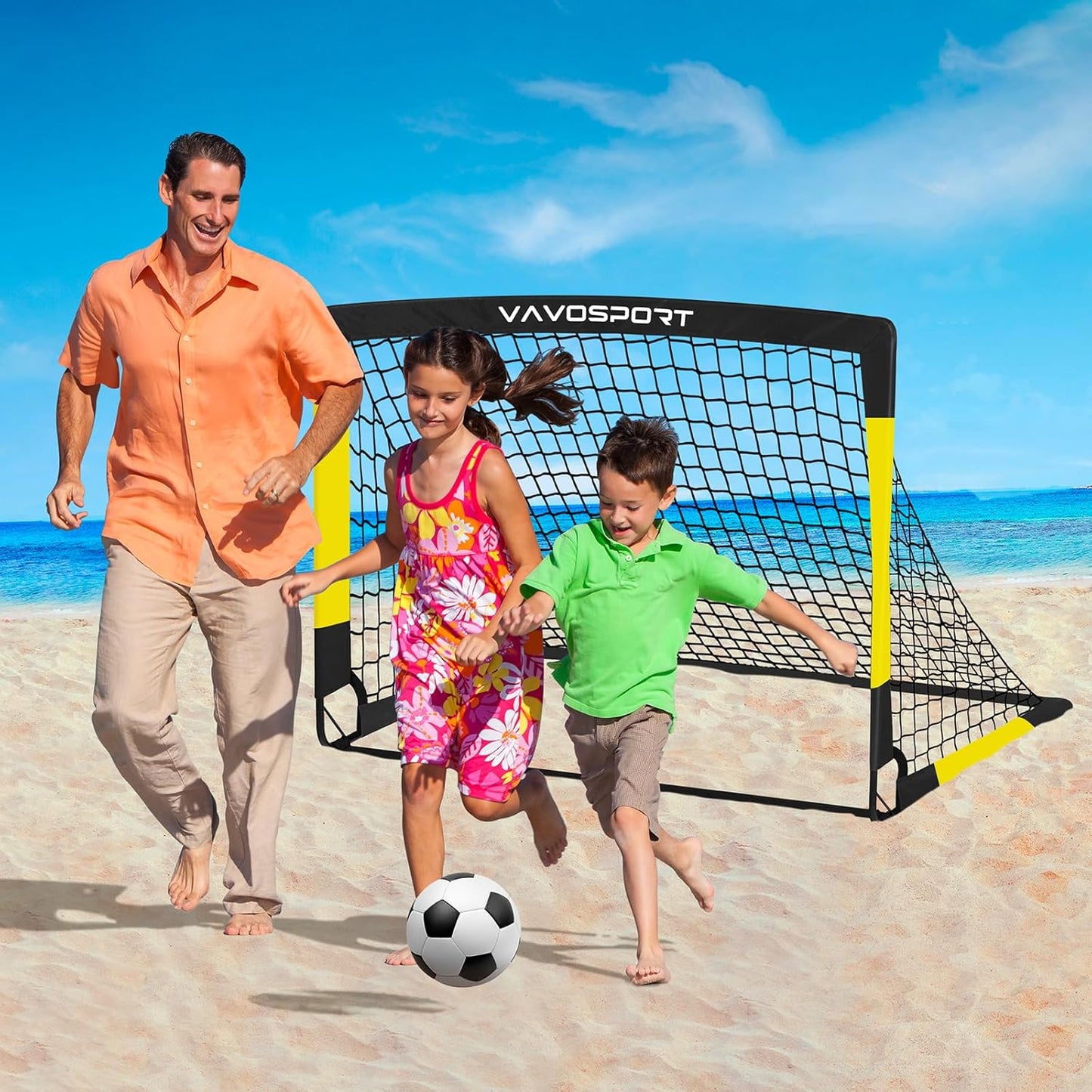 Kids Soccer Goals for Backyard Set, 2 of 4x3 / 6x4 ft Portable Soccer Goal Nets, Pop Up Mini Toddler Soccer Net Training Equipment & Ball, Cones for Ages 3-14, Outdoor Games Gifts for Youth