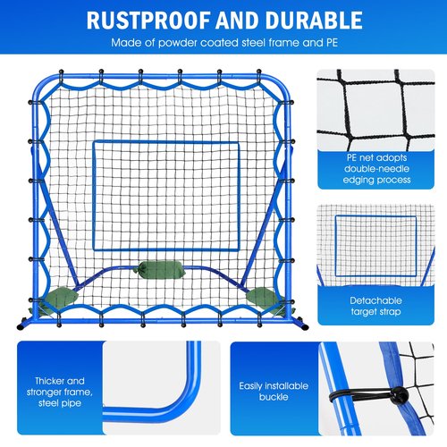 Winthai 3.7x3.7FT Soccer Rebounder Net, Quick-Switch Angle Soccer Training for Control, Passing Practice, Easy Setup Rebounder Gifts & Equipment for Kids,Teens & Adults