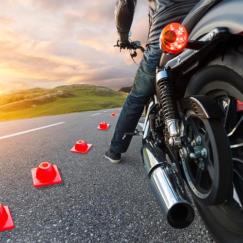 Versatyle Heavy Duty 2in Agility Training Cones for Soccer, Football, Basketball & Sports Drills, Flexible Motorcycle & Traffic Training Cones, Durable, Versatile, High Visibility (Set of 12, Orange)