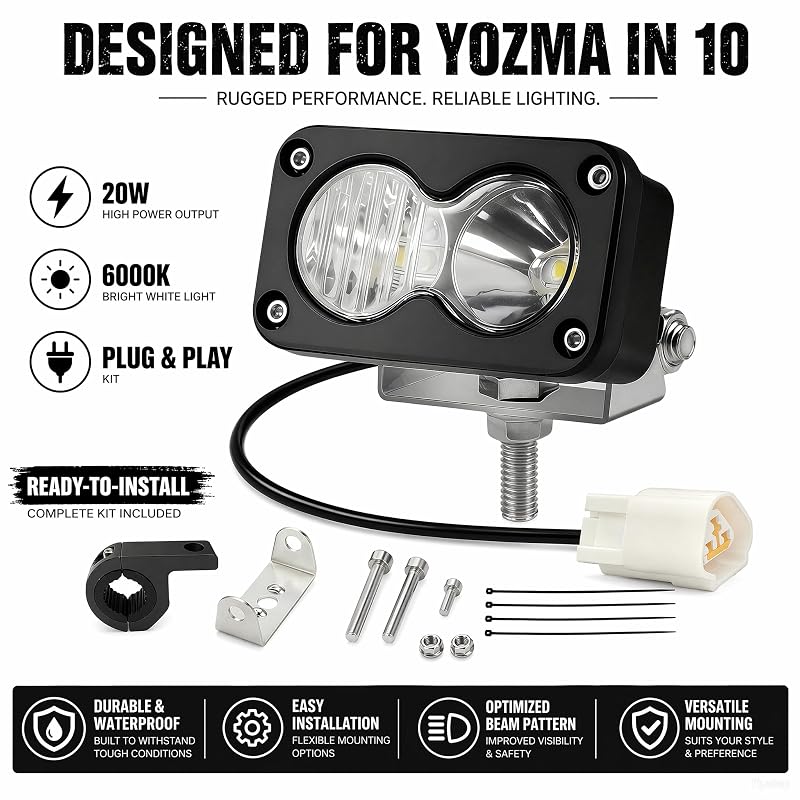 20W 6500K White LED Baja Light for Yozma IN10 Pro Dirt Bike – Direct Replacement