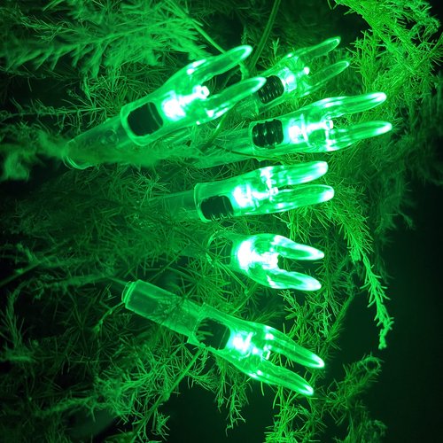 KEAUP 12 Pack X Lighted Nocks Universal Fit for Arrows with ID .204/.233/.244/.246 Light Up Nocks with ON/Off Switch for Archery Hunting