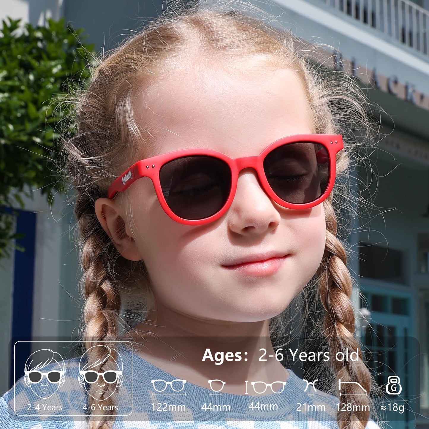 EYEBUDDY Kids Toddler Sunglasses Age 2-4/3-5 Boys Girls Polarized UV Protection Sun Glasses for Age 2-8