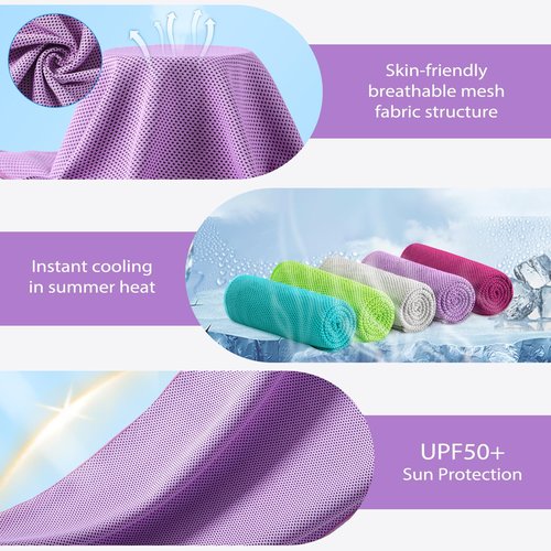 Ymomode Cooling Towels - 5 Pack Gym Towels, Gym Towel for Working Out, Yoga Towel, Quick Dry Towel for Running, Camping, Fitness & More Activities