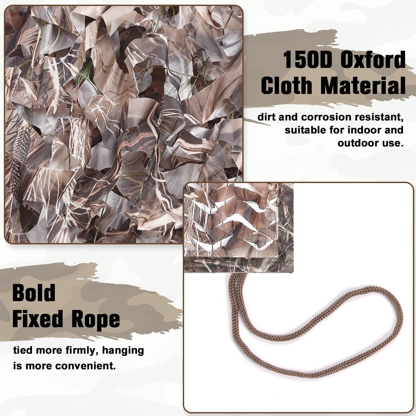 Yeacool Camo Netting Party Camouflage Netting Mesh Military Surplus Hunting Blind Net for Military Theme Party Decorations Backdrop Sunshade Car Cover Camping Shooting (Dry Grass, 10ftx13ft, 3m*4m)