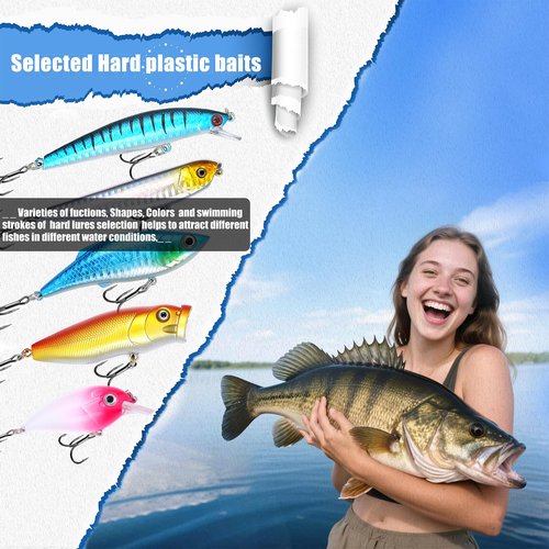 EXAURAFELIS Fishing Gear Fishing Lures 307pcs All-in-one Tackle Box Minnow Crankbait Spinnerbaits VIB Jigs Hooks Paddle swimbaits Frog Lure Spoon Sinking Lure for Bass Trout Walleye Redfish