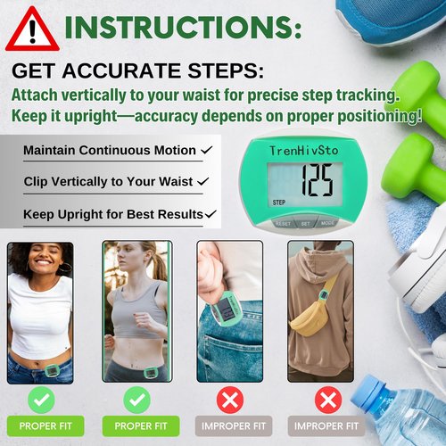 Pedometer for Walking Steps and Miles,Simple Step Counter Clip on Pedometer for Walking Steps and Miles Step Mile Tracker for Running Women Men Kids Seniors,TrenHivSto
