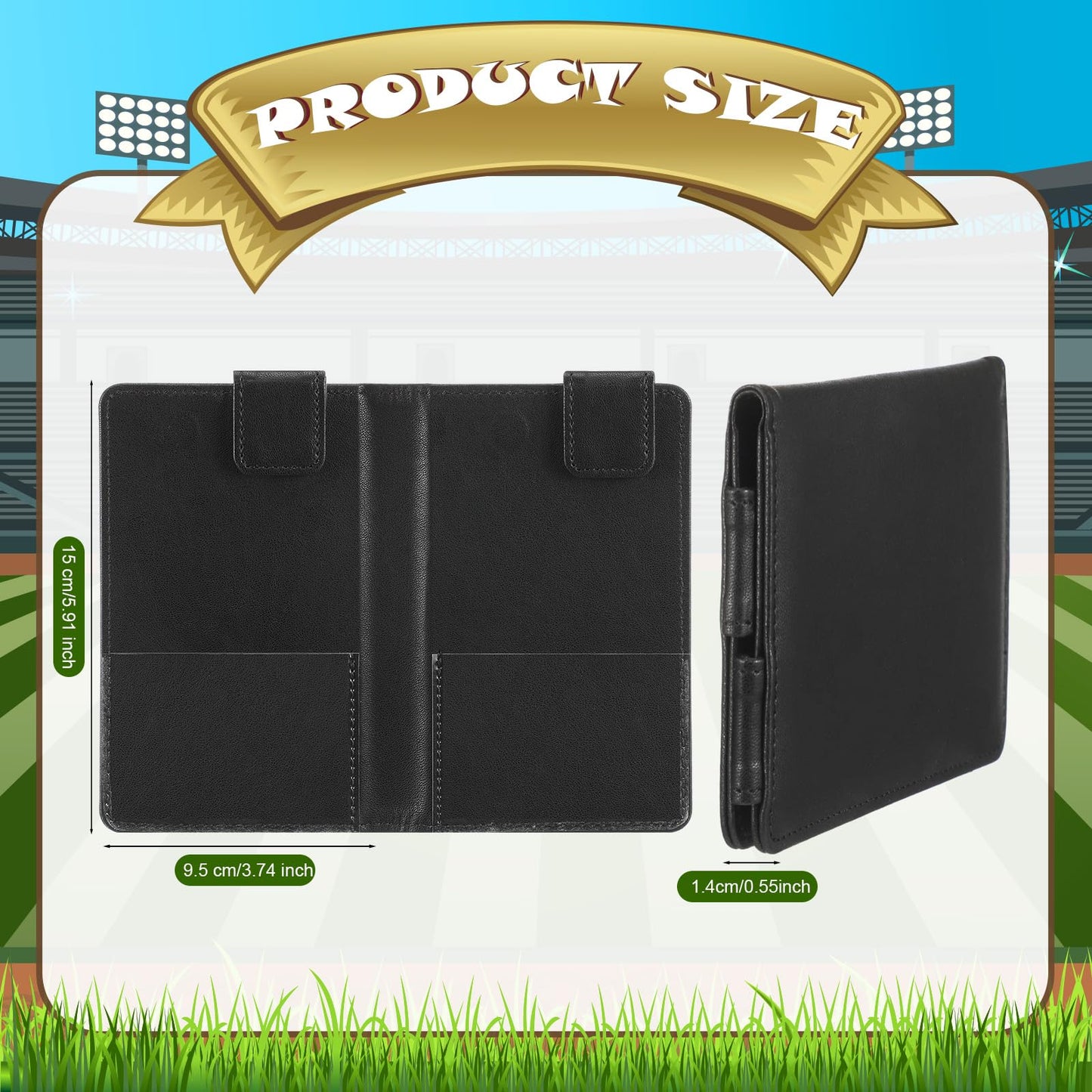 Marspark 1 Pcs Umpire Lineup Card Holder - Magnetic Leather Referee Card Holder for Soccer Volleyball Rugby Baseball Matches