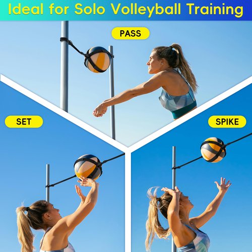 focopot Volleyball Training Equipment Aid,Solo Serve & Spike Trainer to Practice Block,Hit, Set and Pass,Volleyball Practice Equipment Gifts for Beginners & Pro