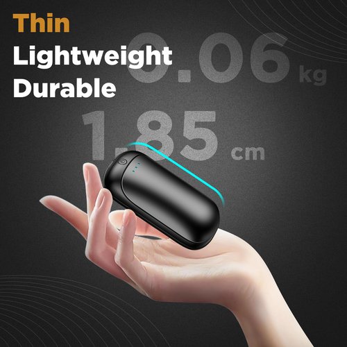 Lerat 2 Pack Hand Warmers Rechargeable, Portable Electric Hand Warmers Reusable, USB 2 in 1 Handwarmers, Outdoor/Indoor/Warm Gifts for Men Women Kids (Black&Black*2)