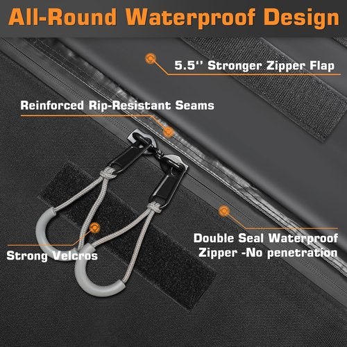 Sailnovo Car Rooftop Cargo Carrier Bag Waterproof 20 Cubic Feet for Top of Vehicle with/Without Roof Rack Car Top Carrier with 6*Door Hooks, Reinforced Straps & Storage Bag 1000D