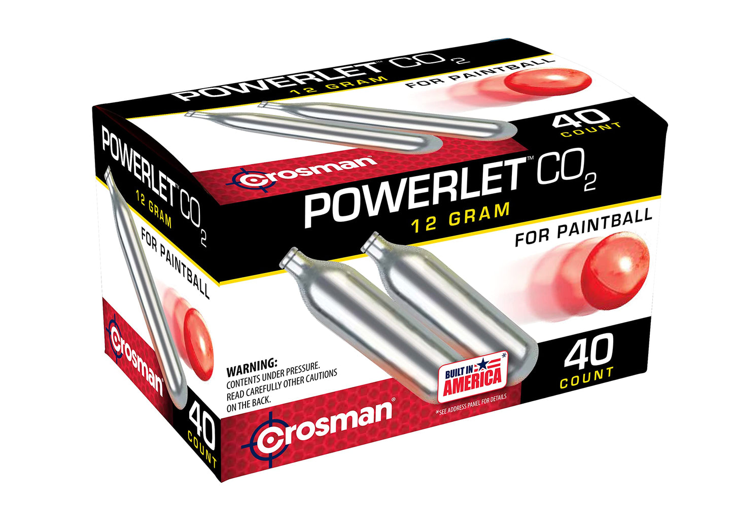Crosman CC40PB CO2 Powerlet For Paintball (40-Count),Black