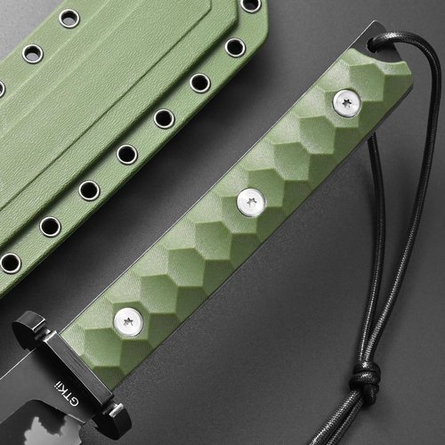 GTK33 Fixed Blade Knife AUS-10 Steel Blade Full Tang Nylon Fiberglass Handle Cool Style Knifes for Outdoor Camping Hunting Collection (Green)