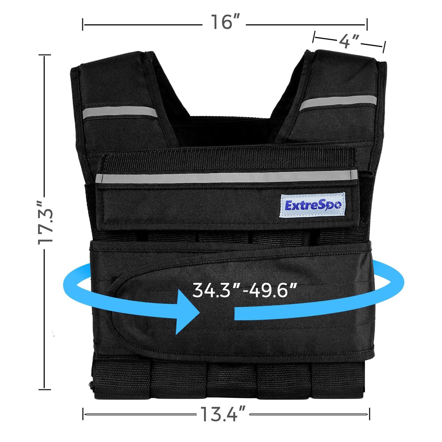 ExtreSpo Adjustable Weighted Vest for Men Women, 40lb Rucking Weight Vests Adjustable for Running, Training Workout, Jogging, Walking