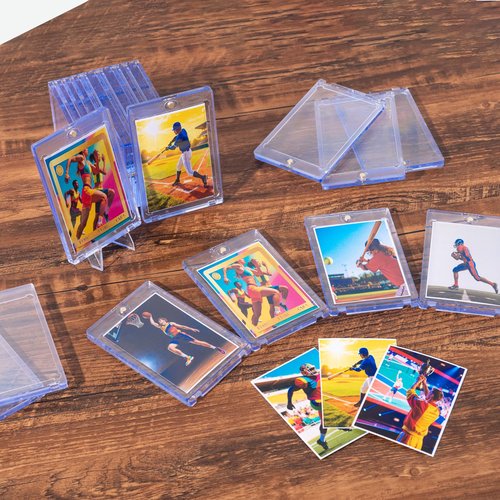 TRUGQ 30ct Magnetic Card Holder for Trading Cards,35PT One Touch Card Holder Super - Strong Baseball Card Holders,Ideal for Display & Storage Display Case for Standard Cards