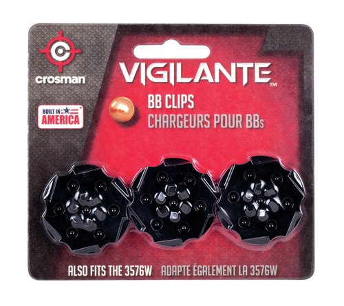 Crosman 408T Vigilante BB Revolver Magazine Clips, 6 Round, Black, 3 Count (Pack of 1)