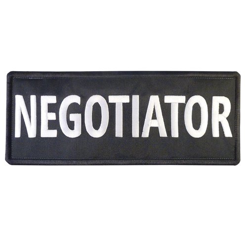 Negotiator Big XL 10x4 inch SWAT Vest Tactical Embroidered Nylon Hook Patch