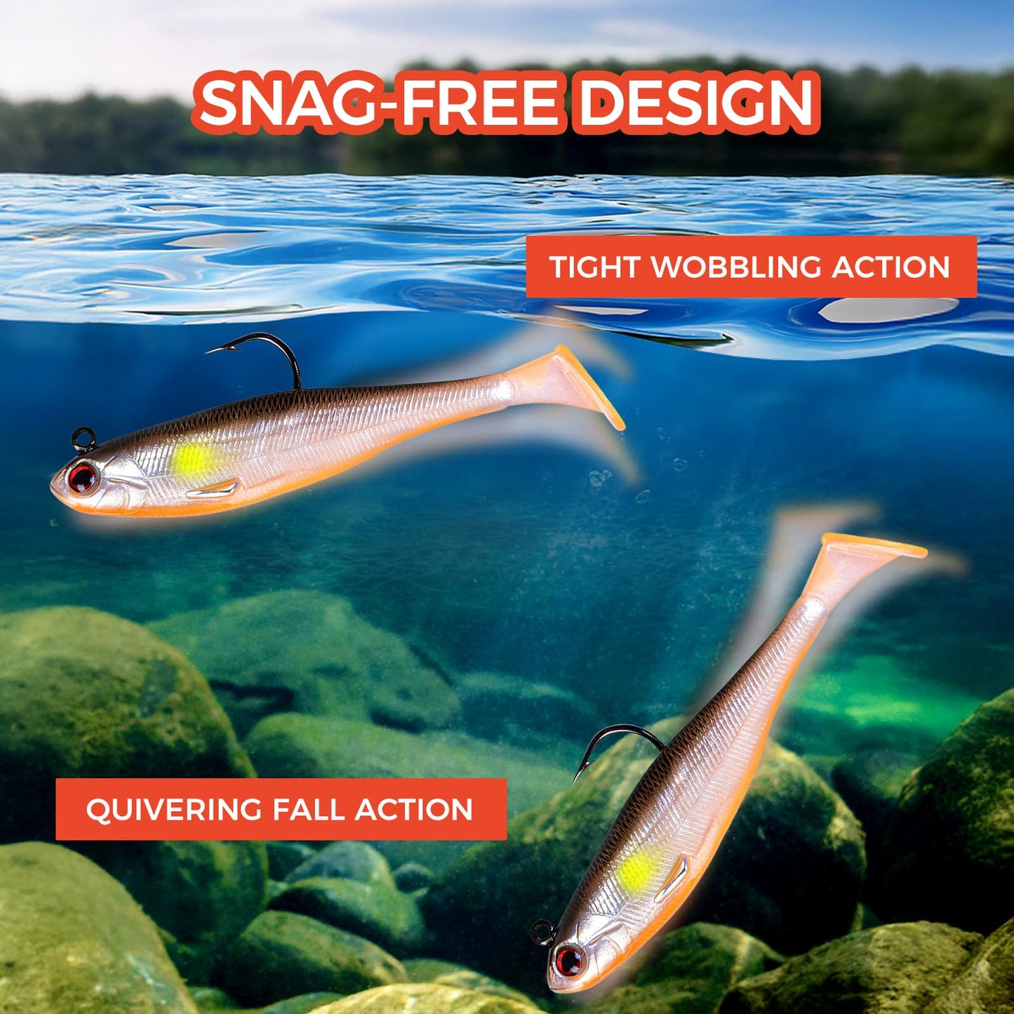 Autumnswan Easy Catch Pre-Rigged Soft Lures,Baits for Bass Fishing - Jig Heads Soft Plastic Walleye Lures,Slow Sinking Fishing Bait for Freshwater Saltwater, Bass Trout Fishing Lures & Gifts