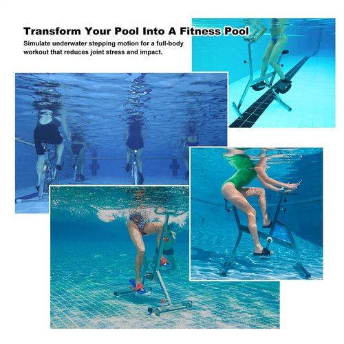 Swimming Pool Aquatic Bike - Fitness Underwater Bicycles for Exercise, 316L Stainless Steel, Adjustable Resistances, With PU Seat & PE Pedal, Ideal for Fitness Centers, Resorts, Home Gyms & Clubs