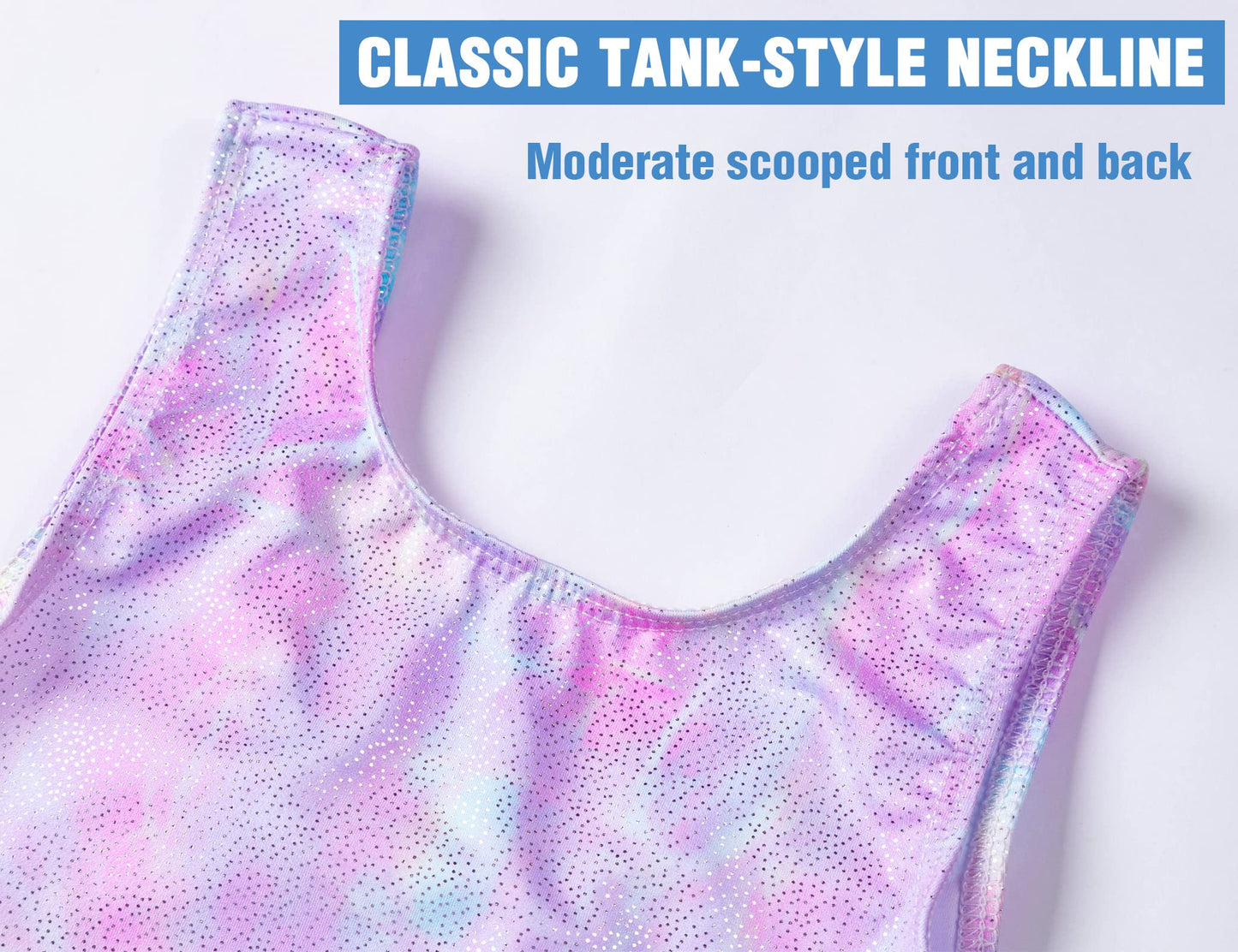 TENVDA Biketards for Girls Gymnastics Leotards with Shorts Size 7-8 Years Old Shiny Purple Kids Tumbling Unitards