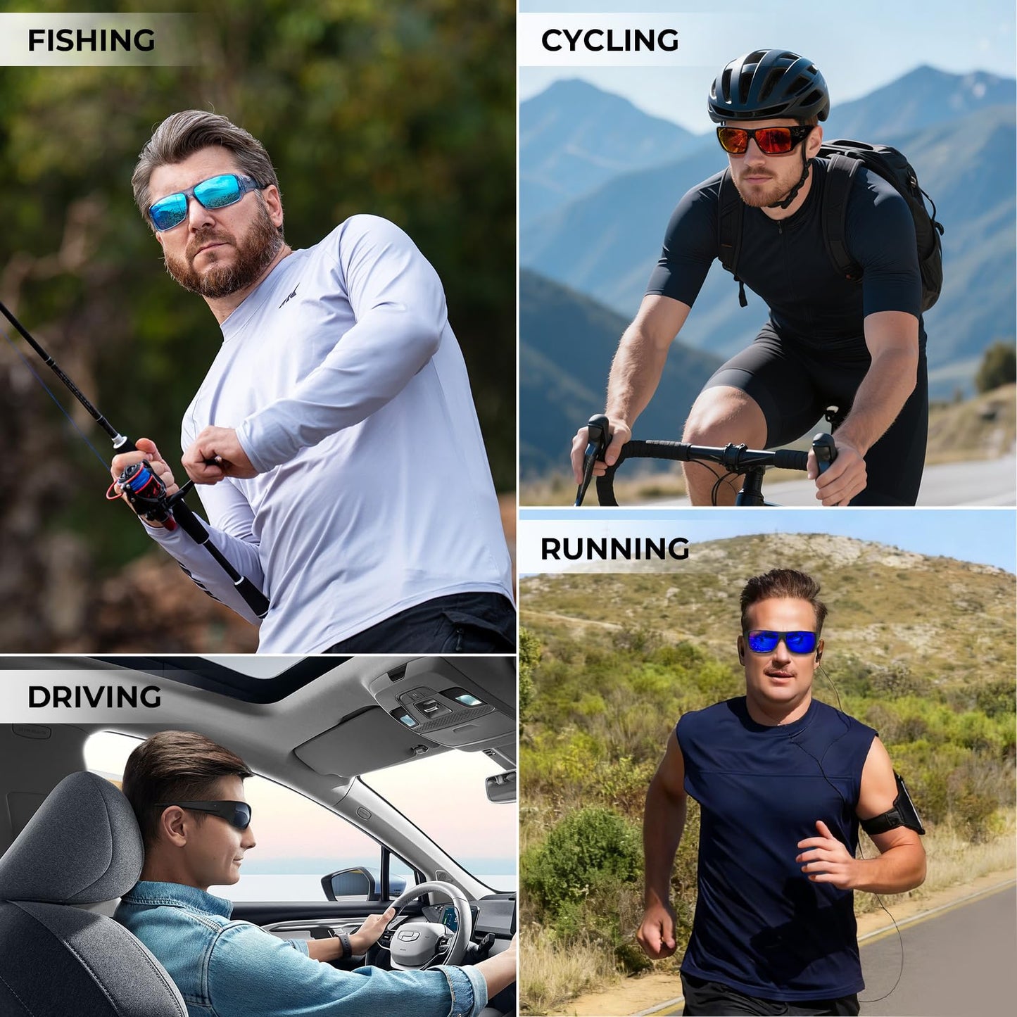 KastKing Iditarod Polarized Sport Sunglasses,PuriVex Protective Lens Coating Fishing Sunglasses,Ideal for Driving Fishing Cycling and Running,UV400 Protection,Durable Grilamid Frame