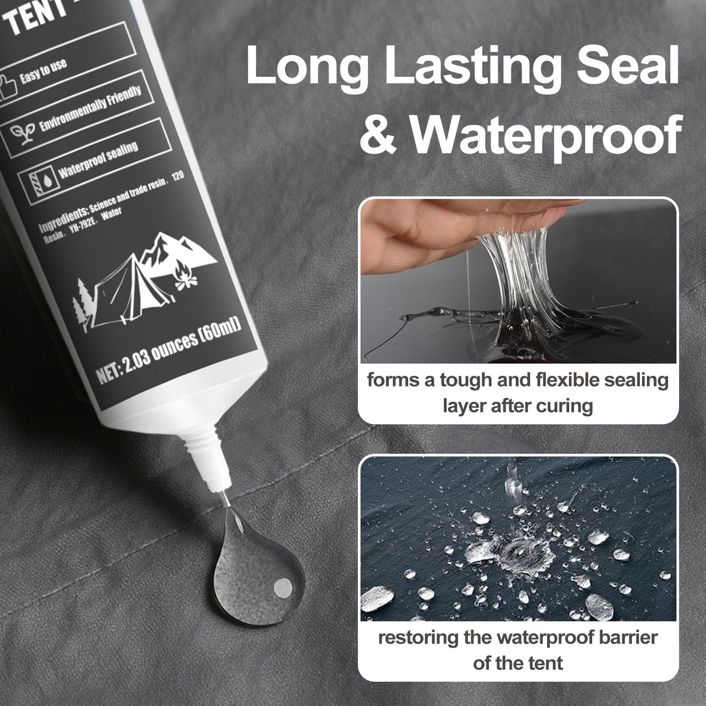 1DFAUL 120ml Tent Seam Sealer Waterproof, Seam Sealer Tent Sealant Repair