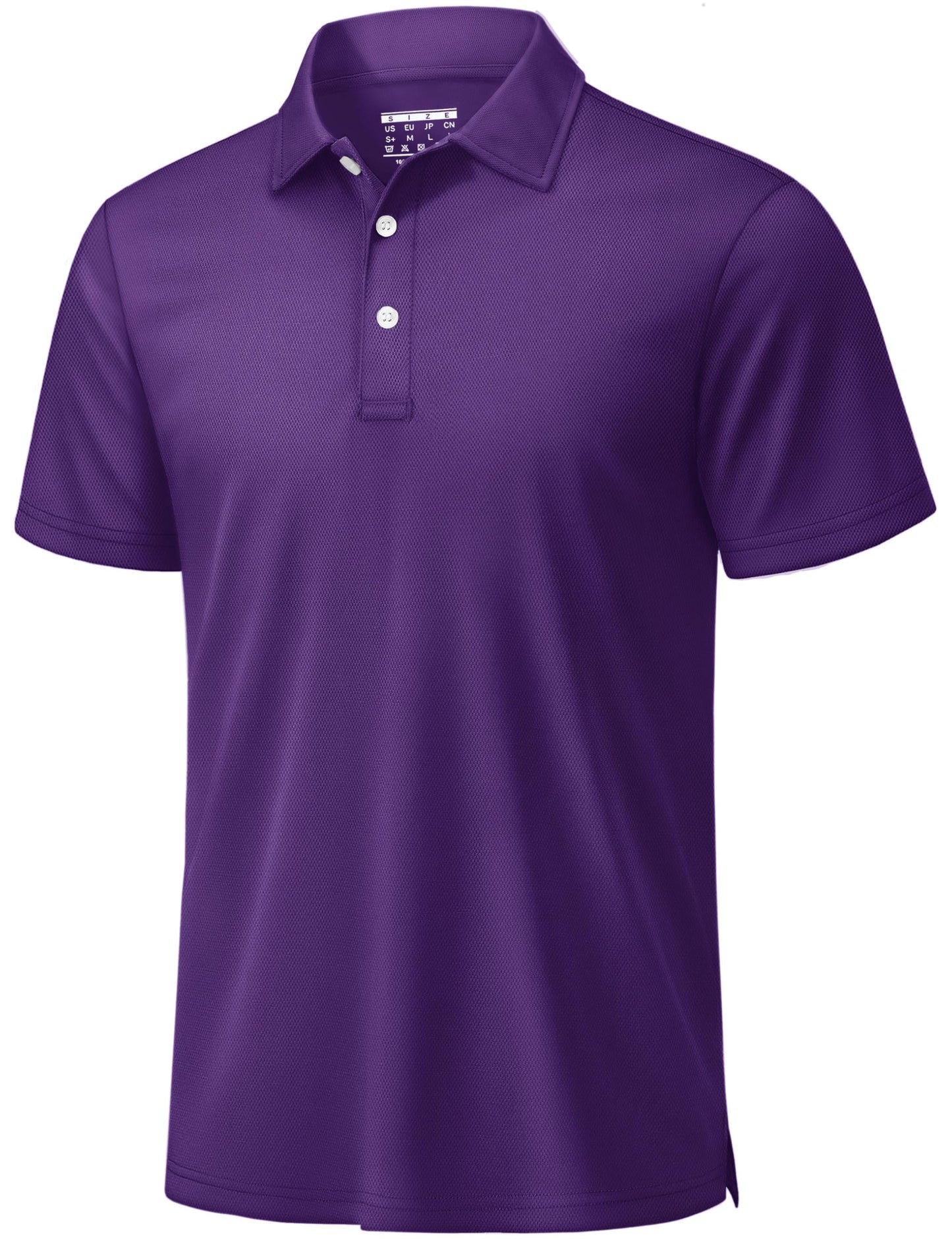 TACVASEN Mens Golf Shirt Dry Fit Mens Polo Shirts Short Sleeve Performance Golf Polos for Men with Collar Work Shirts Purple, XL