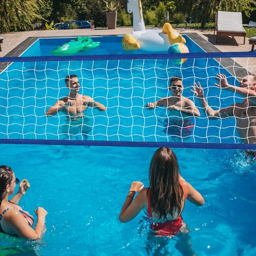 Mkhaslri Replacement Pool Volleyball Net Adjustable Length 15ft - 25ft, Portable Volleyball Net for Outdoor Backyard Swimming Pool Beach