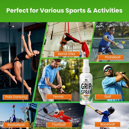 Anti-Slip Grip Spray 3.4 oz – Plant-Based, Quick-Drying, Non-Residue Grip Enhancer with Sticky Boost pole grip for pole dancing, Aerial Silks, Pickleball, Golf, Tennis, and More