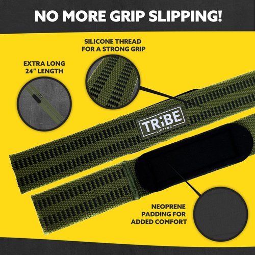 Heavy Duty Wrist Wraps and Lifting Straps - 21" Wrist Wraps for Weightlifting Men and 24" Wrist Straps for Weightlifting with Silicone Grip and Padding - Weight Lifting Wrist Wraps and Gym Straps