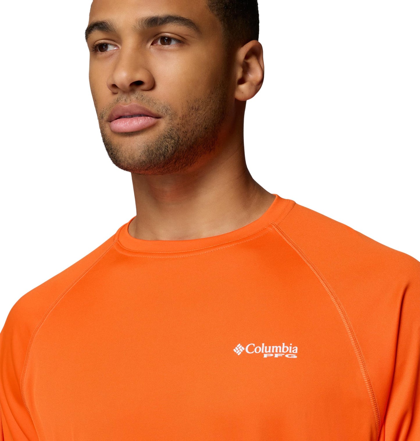 Columbia Men's PFG Terminal Tackle Long Sleeve Fishing Shirt, Spark Orange/White Logo, 6X