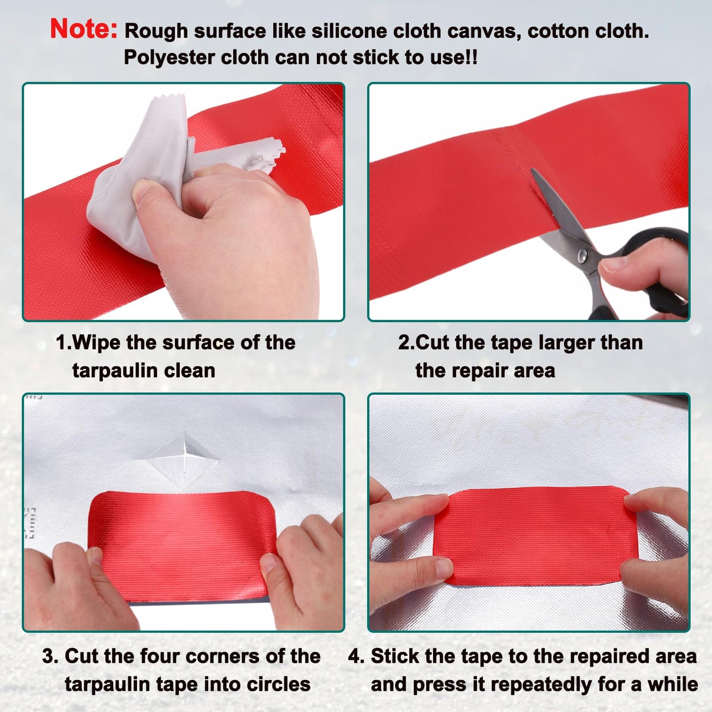 PATIKIL Awning Repair Tape 2" x 26ft Waterproof Canvas Tape High Adhesive Tear Repair Patch Kit for PVC Tarpaulin Tent Awning Fabric RV Sail Boat Cover, Black