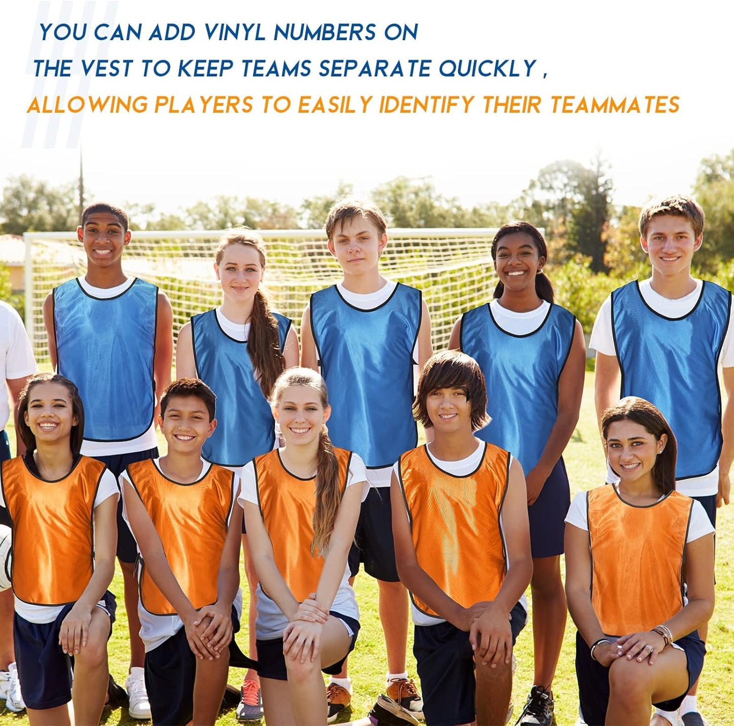 24 Pack Scrimmage Team Soccer Pinnies Vests Jerseys Mercerized Fabric Team Training Practice Vests Pinnies for Youth Adult Sports Basketball, Soccer, Football, Volleyball